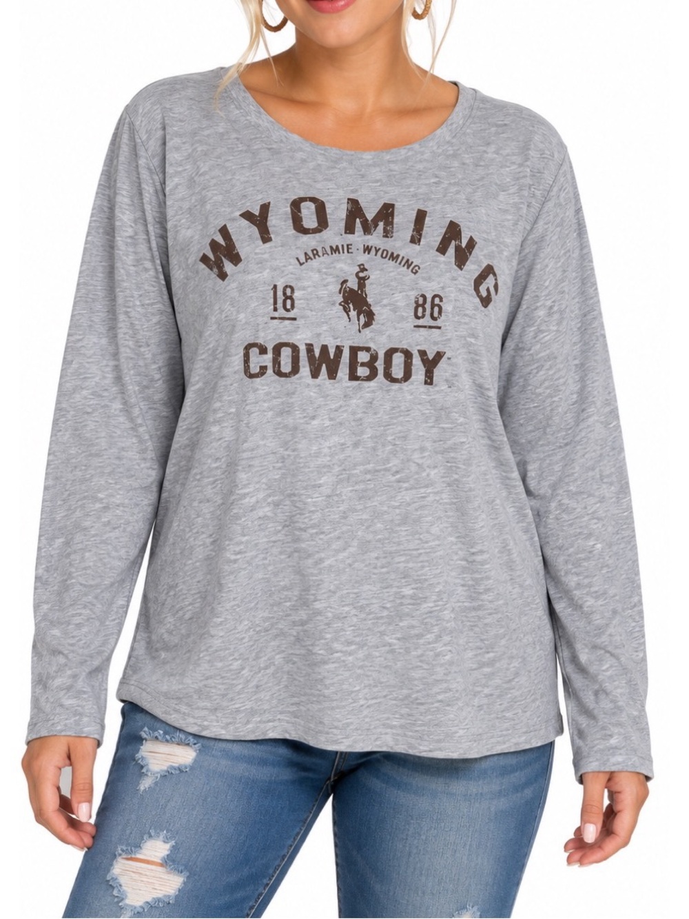 University of Wyoming “Cowboys” Gray Long Sleeve tee size XXL - Picture 1 of 5